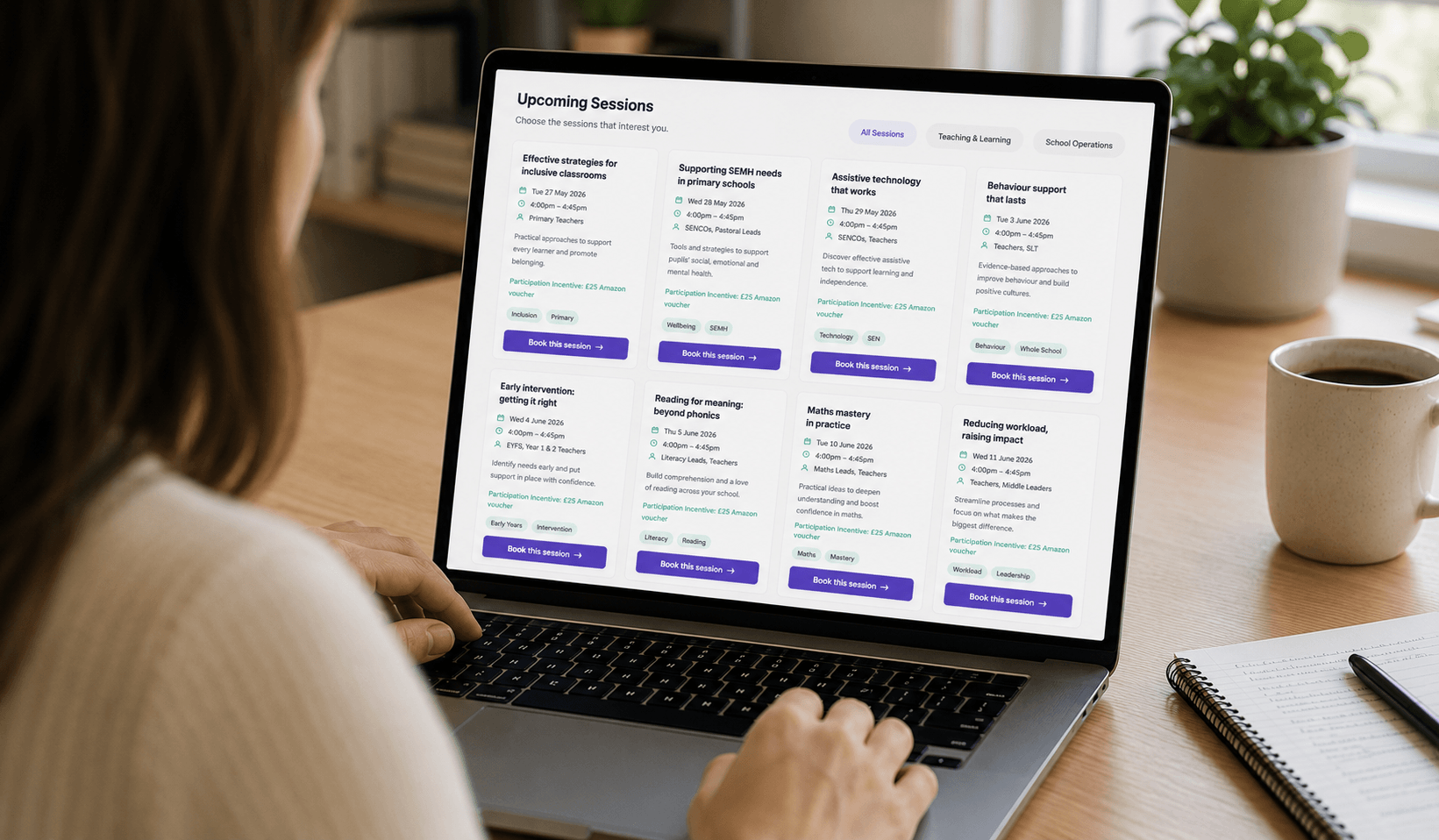 Browse upcoming education sessions